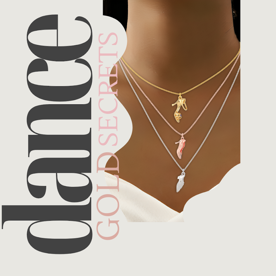 Dance Gold Secrets dance pendants jewels line: add style to your outfit by creating the magic of dance to wear in layers